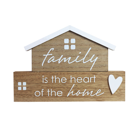 Charming rustic wooden miniature house model with love, designed in a country style. Family Is the Heart of the Home. This small and elegant home decor piece is perfect for adding a touch of countryside charm to any tabletop or shelf. 2
