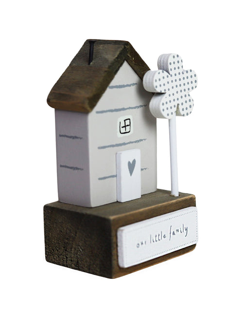 Charming rustic wooden miniature house model, designed in a country style. Our Little Family. This small and elegant home decor piece is perfect for adding a touch of countryside charm to any tabletop or shelf. 2
