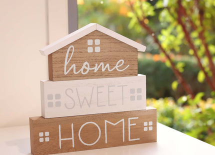 Charming rustic wooden miniature house model with love, designed in a country style. This small and elegant home decor piece is perfect for adding a touch of countryside charm to any tabletop or shelf. 3

