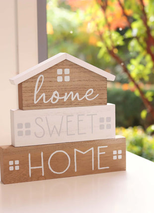 Charming rustic wooden miniature house model with love, designed in a country style. This small and elegant home decor piece is perfect for adding a touch of countryside charm to any tabletop or shelf. 3
