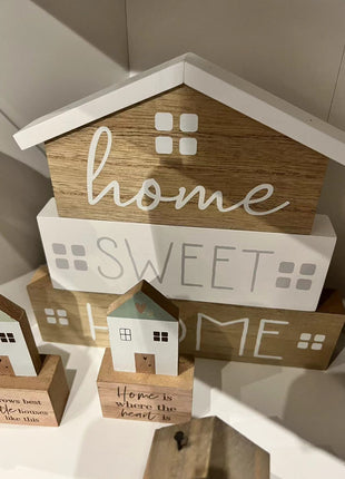 Charming rustic wooden miniature house model with love, designed in a country style. This small and elegant home decor piece is perfect for adding a touch of countryside charm to any tabletop or shelf. 4
