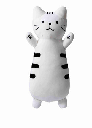 Adorable white cat plush toy shaped like a cute kitten, soft and squishy, perfect as a stuffed animal or pillow for kids. Great gift idea for cat lovers and fans of squishmallow-style plushies 1.