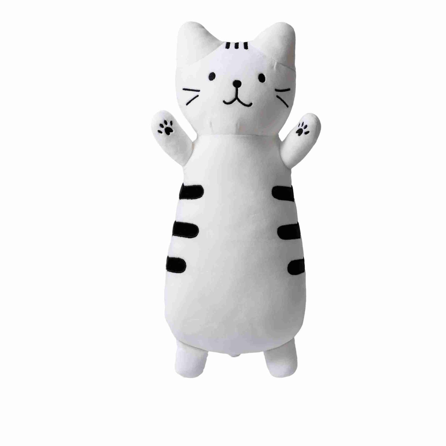 Adorable white cat plush toy shaped like a cute kitten, soft and squishy, perfect as a stuffed animal or pillow for kids. Great gift idea for cat lovers and fans of squishmallow-style plushies 1.