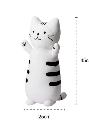 Adorable white cat plush toy shaped like a cute kitten, soft and squishy, perfect as a stuffed animal or pillow for kids. Great gift idea for cat lovers and fans of squishmallow-style plushies 2
