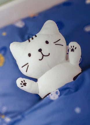 Adorable white cat plush toy shaped like a cute kitten, soft and squishy, perfect as a stuffed animal or pillow for kids. Great gift idea for cat lovers and fans of squishmallow-style plushies 5