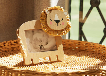 Wooden baby photo frame featuring a charming cartoon line design, baby showers gift, perfect as a decorative home ornament and keepsake, ideal for showcasing precious baby memories. 3
