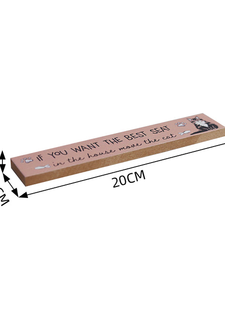 Beautiful wooden cat room decor with adorable cat patterns and heartwarming quotes, designed as a thoughtful gift for cat owners. This small and compact wooden ornament is perfect for decorating shelves, tables, or any cozy space in a cat-friendly home. 2
