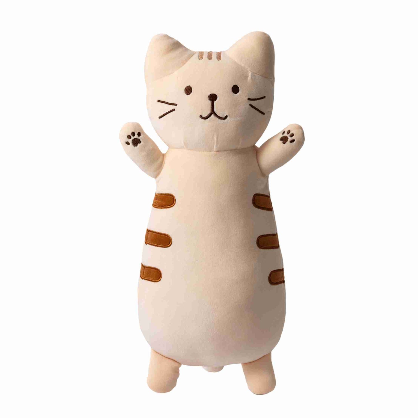 Adorable yellow cat plush toy shaped like a cute kitten, soft and squishy, perfect as a stuffed animal or pillow for kids. Great gift idea for cat lovers and fans of squishmallow-style plushies 1