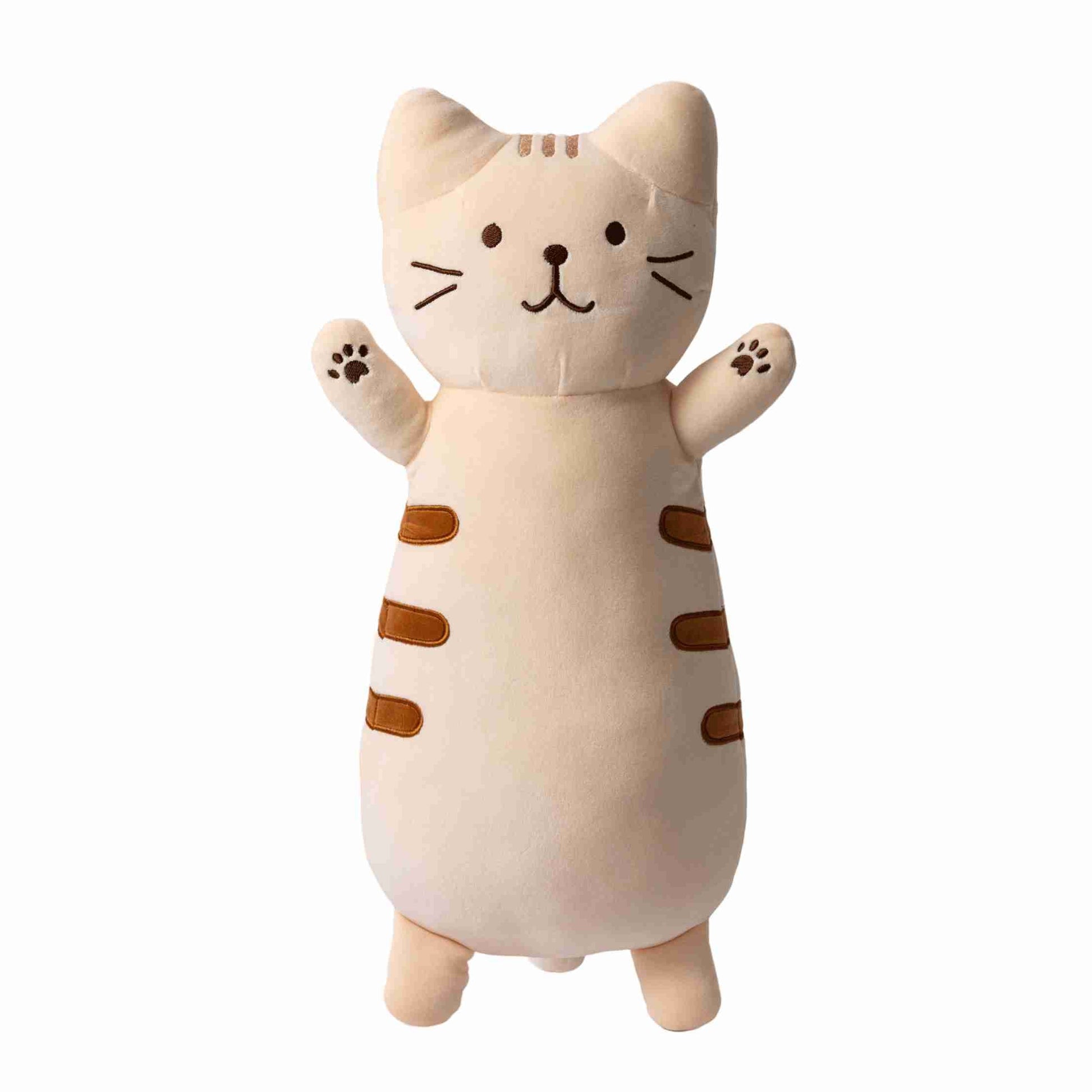 Adorable yellow cat plush toy shaped like a cute kitten, soft and squishy, perfect as a stuffed animal or pillow for kids. Great gift idea for cat lovers and fans of squishmallow-style plushies 1